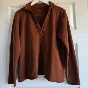 NWOT Frank & Eileen PATRICK Popover Henley Triple Fleece